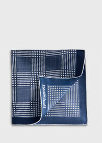 Paul Stuart Printed Silk Glen Plaid Pocket Square, thumbnail 1