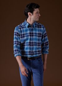 Paul Stuart Flannel Plaid Sport Shirt, thumbnail 2
