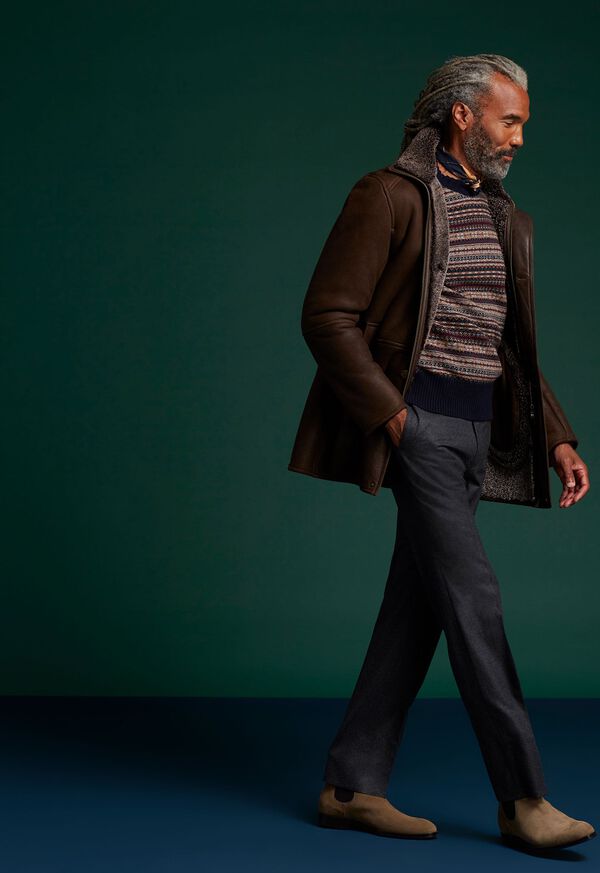 Paul Stuart Funnel Neck Shearling Jacket, image 7
