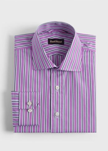 Paul Stuart Variegated Stripe Slim Fit Dress Shirt