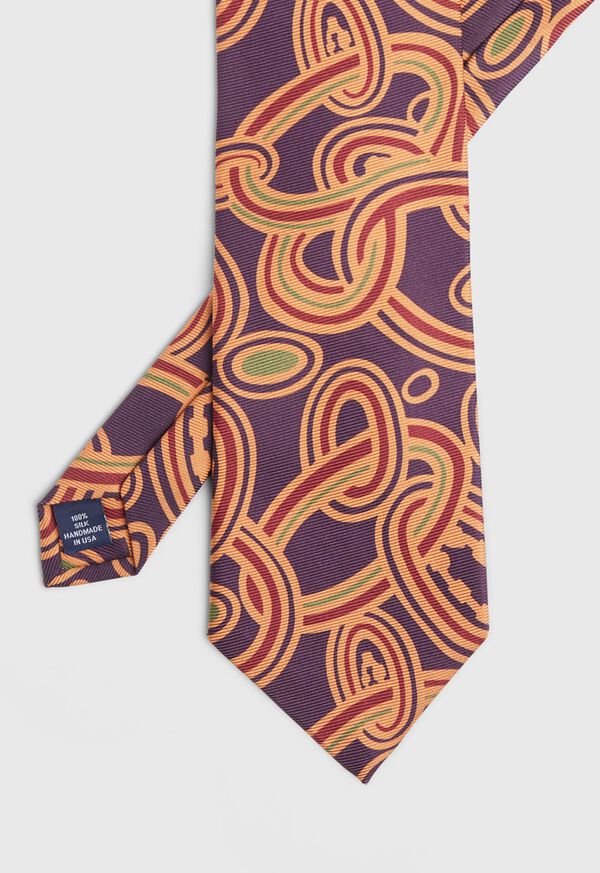 Paul Stuart Oval Deco Print Silk Tie, image 1
