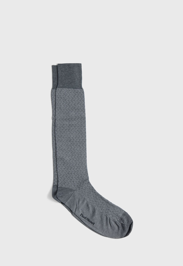 Paul Stuart Mercerized Cotton Parquet Pattern Sock, image 1