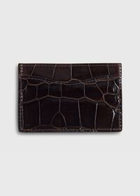 Paul Stuart Glazed Alligator Flat Card Case, thumbnail 1