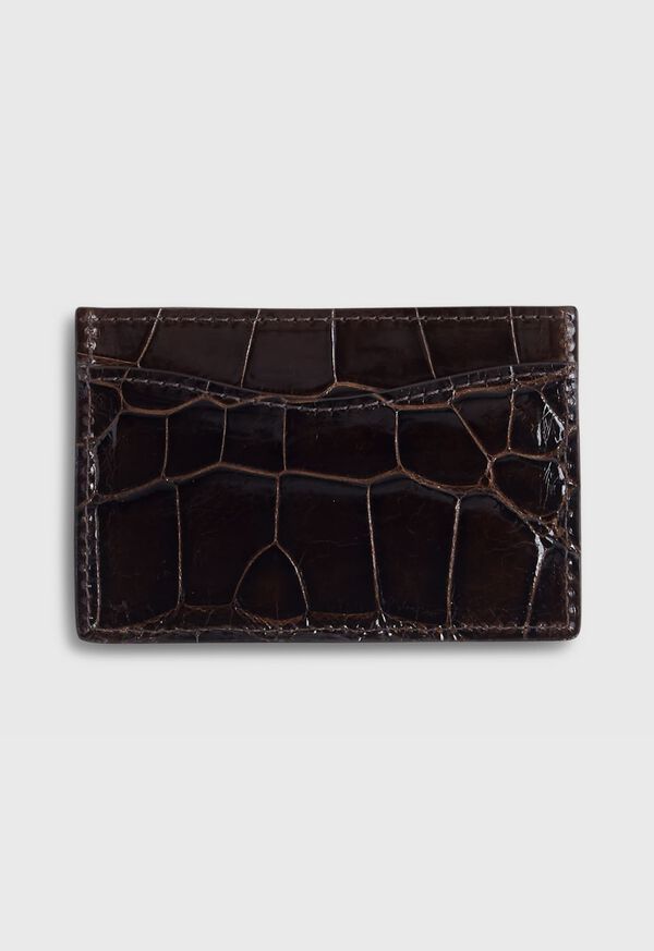 Paul Stuart Glazed Alligator Flat Card Case, image 1