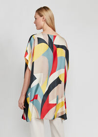 Paul Stuart Tie Front Printed Silk Tunic, thumbnail 2