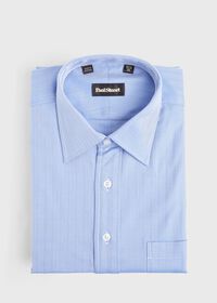 Paul Stuart Blue Herringbone Dress Shirt, thumbnail 1