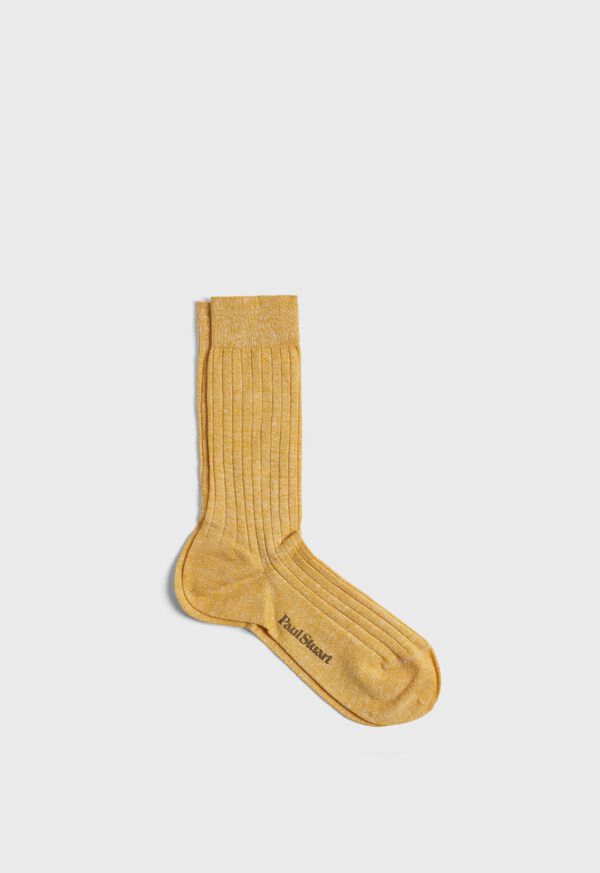 Paul Stuart Linen & Cotton Blend Melange Ribbed Sock, image 1