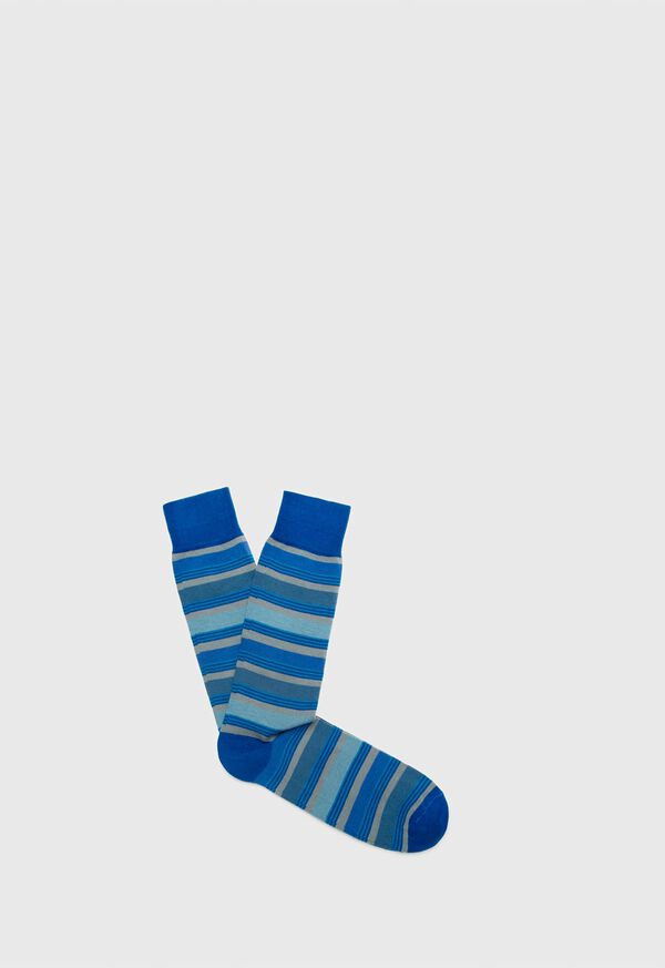 Paul Stuart Horizontal Stripe Cotton Blend Socks, image 1