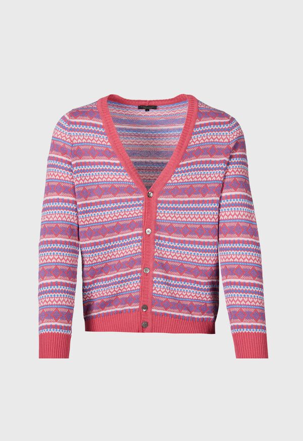 Paul Stuart Linen & Cotton Fair Isle Cardigan, image 1