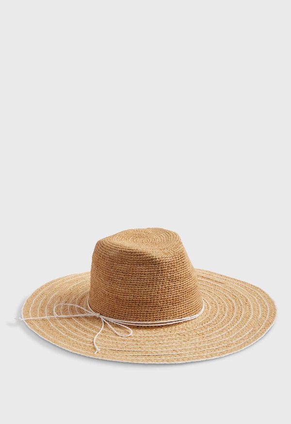 Paul Stuart Natural/White Wide Brim Sun Hat, image 1