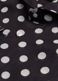 Paul Stuart Black and White Dot Linen Shirt, thumbnail 2