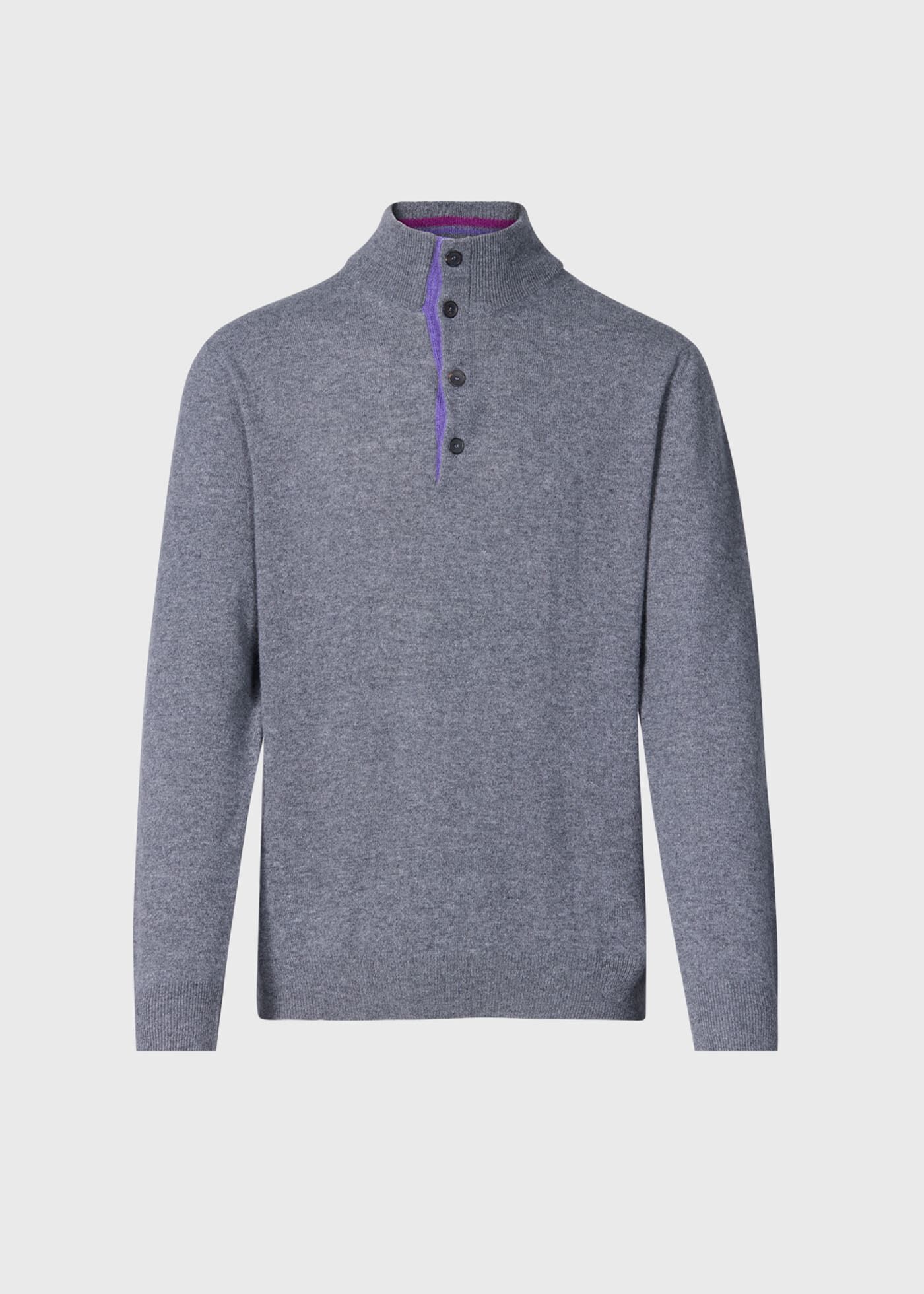 Cashmere Button Mock Neck Sweater