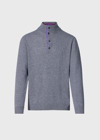 Paul Stuart Cashmere Button Mock Neck Sweater, thumbnail 1
