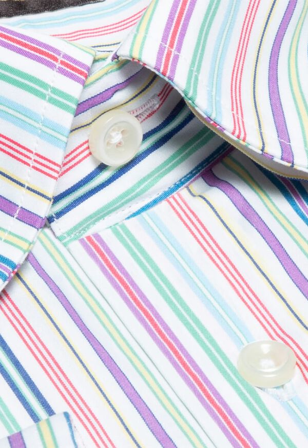 Paul Stuart Cotton Rainbow Stripe Sport Shirt, image 2