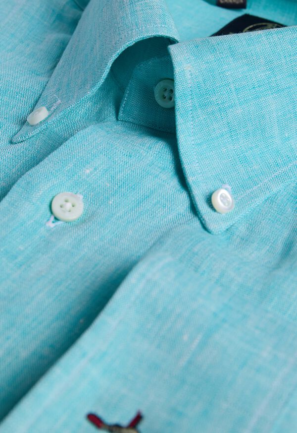 Paul Stuart Linen Logo Sport Shirt, image 3
