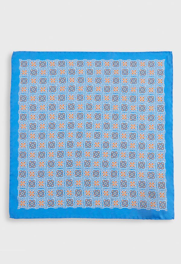 Paul Stuart Silk Medallion Print Pocket Square, image 2