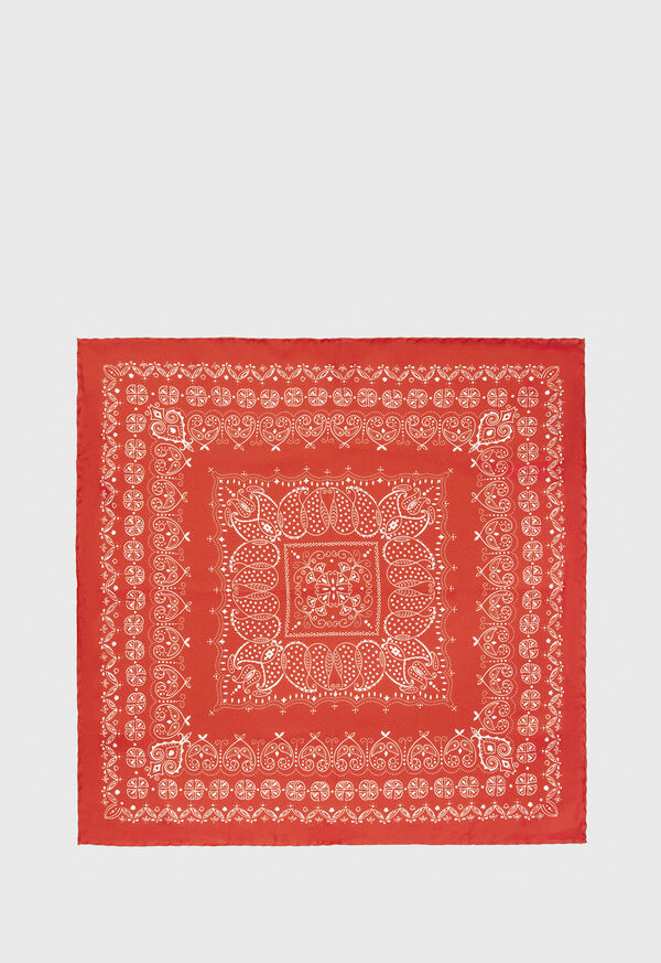 Paul Stuart Silk Bandana Print Pocket Square, image 1