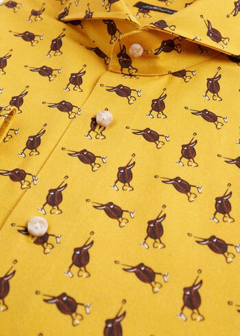 Paul Stuart Printed Saddle Brushed Cotton Shirt