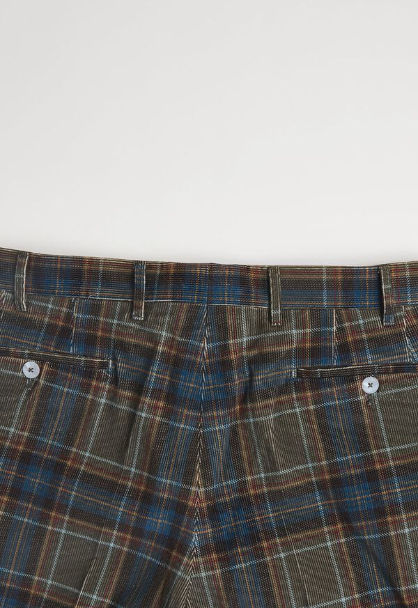 Paul Stuart Navy Multi Printed Plaid Pant, image 4