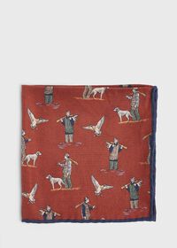 Paul Stuart Reversible Hunting Scene Pocket Square, thumbnail 2