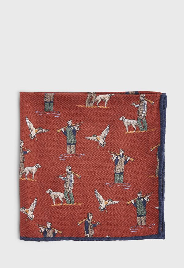 Paul Stuart Reversible Hunting Scene Pocket Square, image 2