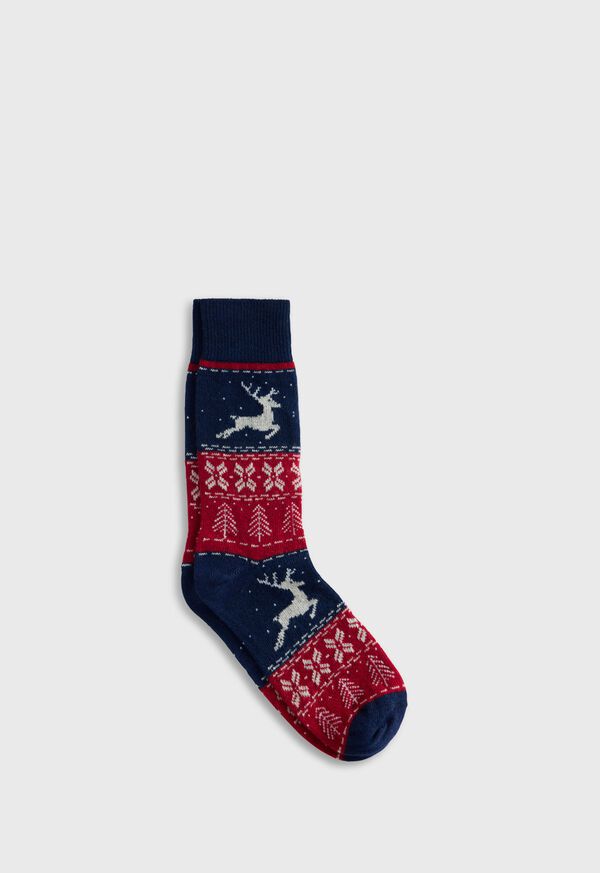 Paul Stuart Reindeer & Pine Tree Sock, image 1