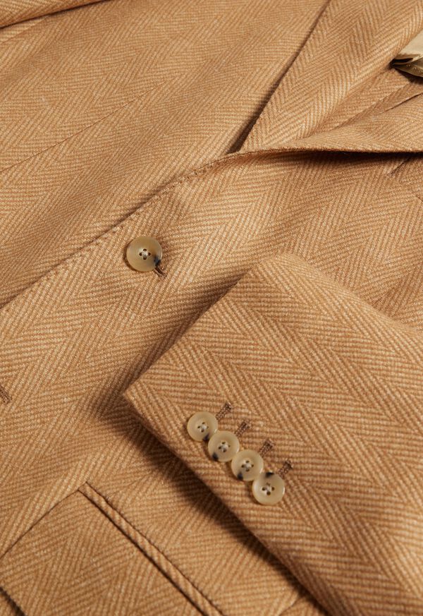 Paul Stuart Camel Herringbone Wool Jacket, image 2
