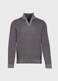 Paul Stuart Merino Wool Open Collar BirdsEye Sweater, thumbnail 1