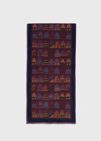 Paul Stuart Wool Printed Crest Scarf, thumbnail 2