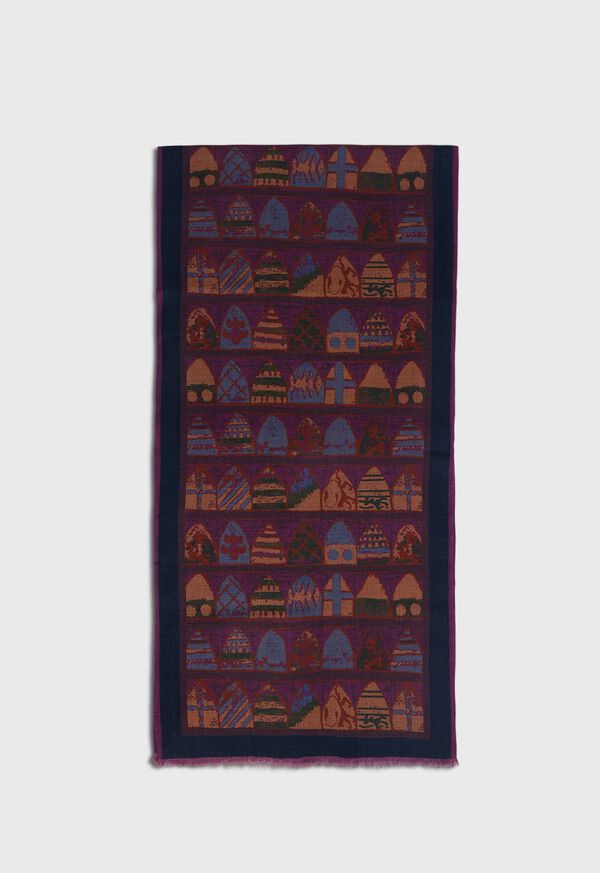 Paul Stuart Wool Printed Crest Scarf, image 2