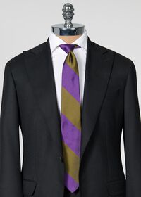 Paul Stuart Two-Tone Woven Silk Striped Tie, thumbnail 7