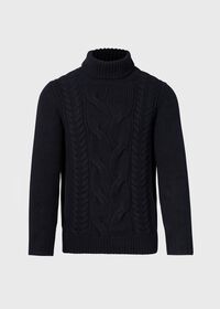 Paul Stuart Cashmere Cable Turtleneck Sweater, thumbnail 1