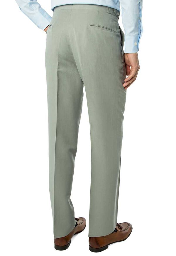 Paul Stuart Grey Silk & Linen Plain Front Trouser, image 2