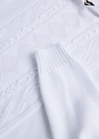 Paul Stuart Aran Cable Mock Neck Cotton Sweater, thumbnail 3