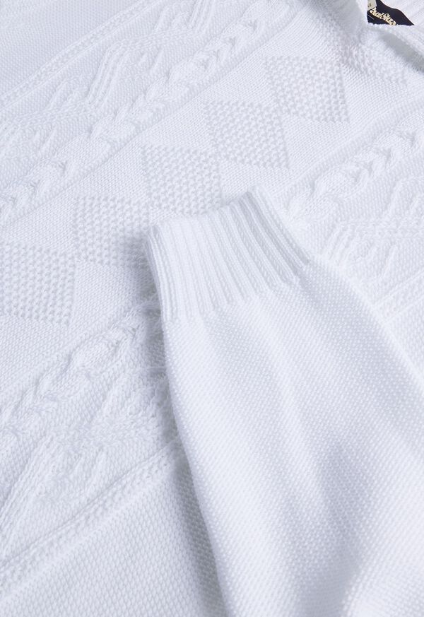 Paul Stuart Aran Cable Mock Neck Cotton Sweater, image 3