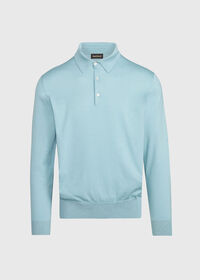 Paul Stuart Long Sleeve Cotton Polo, thumbnail 3
