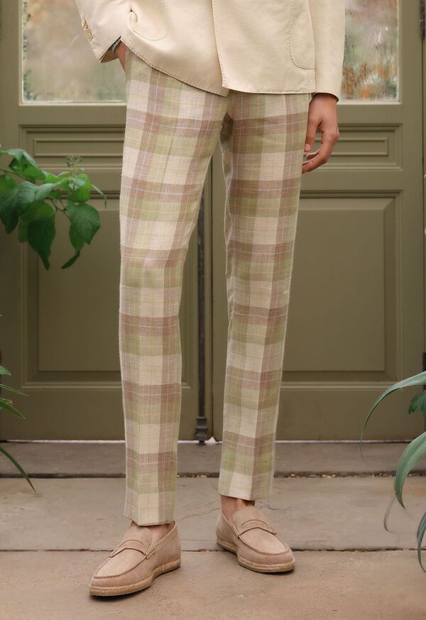Paul Stuart Linen & Cotton Plaid Trousers, image 2