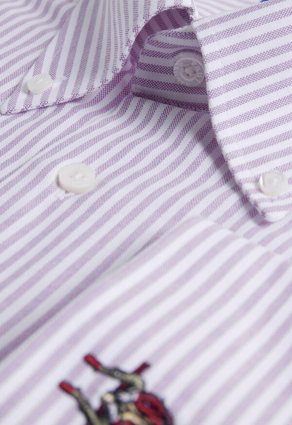 Paul Stuart Striped Oxford Logo Sport Shirt, image 2