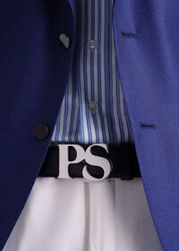 Paul Stuart PS Nickel Logo Leather Belt, thumbnail 1