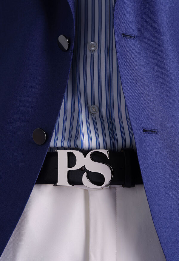 Paul Stuart PS Nickel Logo Leather Belt, image 1