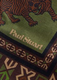 Paul Stuart Wool & Silk Tiger Print Pocket Square, thumbnail 3