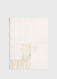 Paul Stuart Cashmere Solid Color Scarf with Embroidered Logo, thumbnail 18
