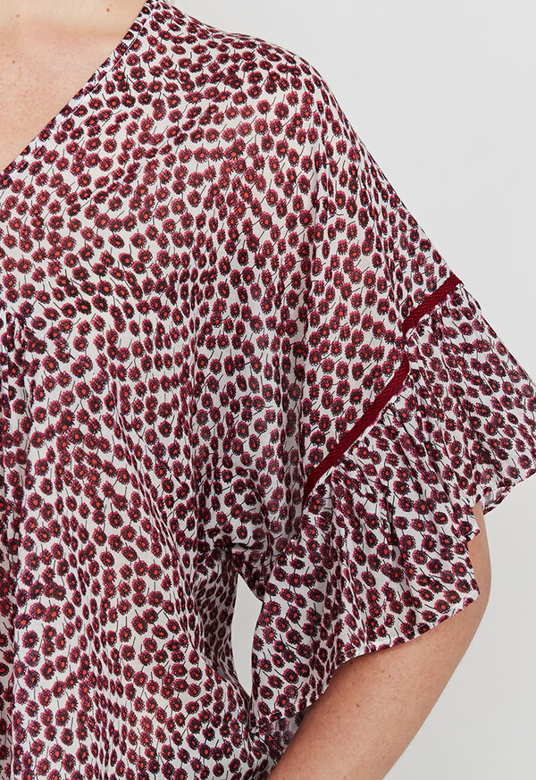 Paul Stuart Butterfly Sleeve Floral Blouse, image 3
