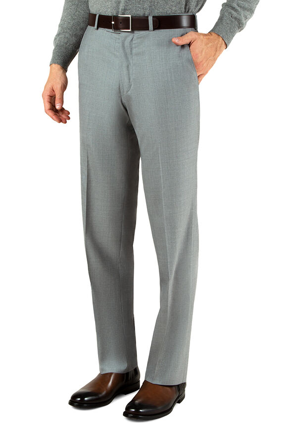 Paul Stuart Pearl Grey Wool & Silk Trouser, image 1