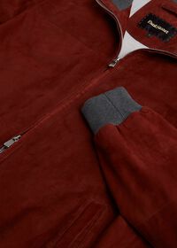 Paul Stuart Suede Bomber Jacket with Knit Trim, thumbnail 5