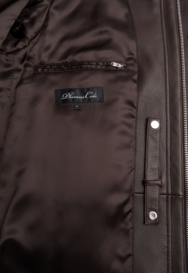 Paul Stuart Leather Zip Up Coat, image 4