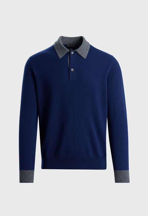 Paul Stuart Cashmere Contrast Collar Polo, image 1