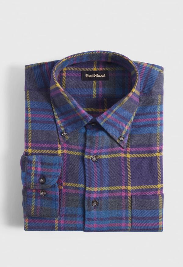 Paul Stuart Flannel Plaid Sport Shirt, image 1