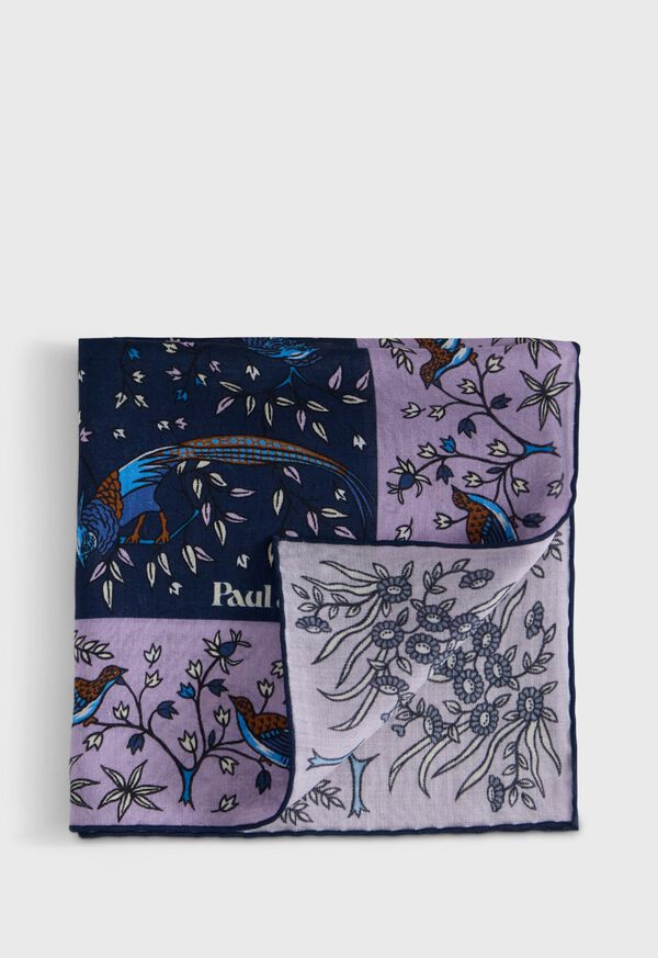 Paul Stuart Wool & Silk Forest Print Pocket Square, image 1