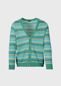 Paul Stuart Linen & Cotton Fair Isle Cardigan, thumbnail 1